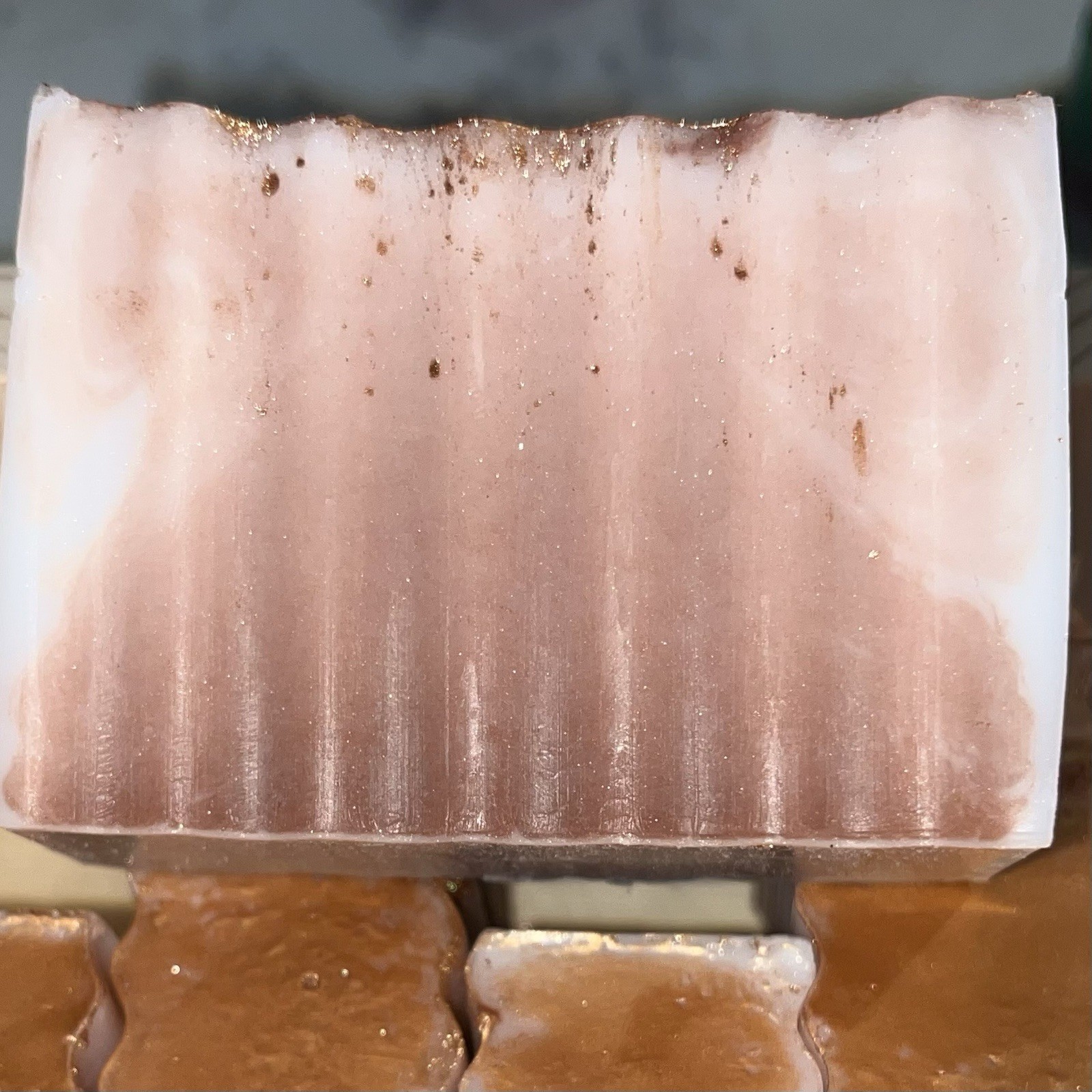 Homemade Caramel macchiato Body Bar Soap Brown White for Body and Hands