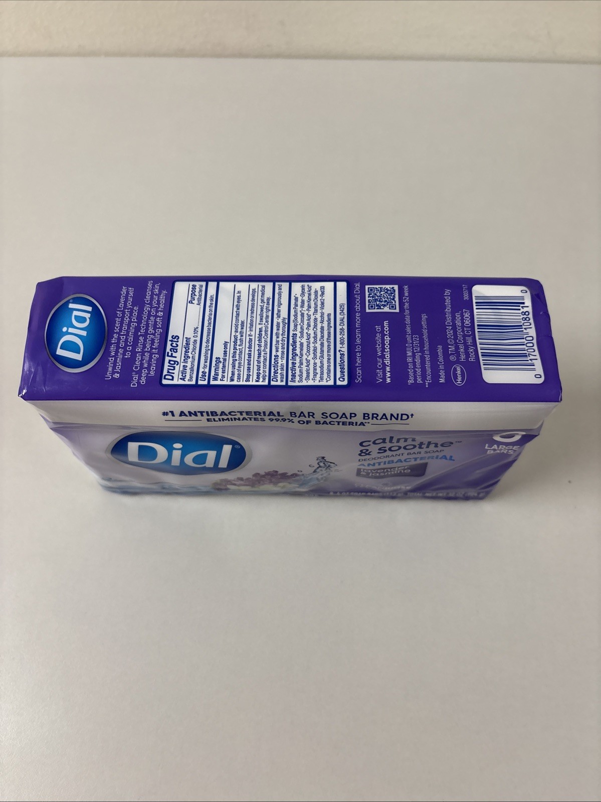 Dial Lavender & Jasmine Antibacterial Calm & Smoothe Deodorant Soap 8 Bars B58