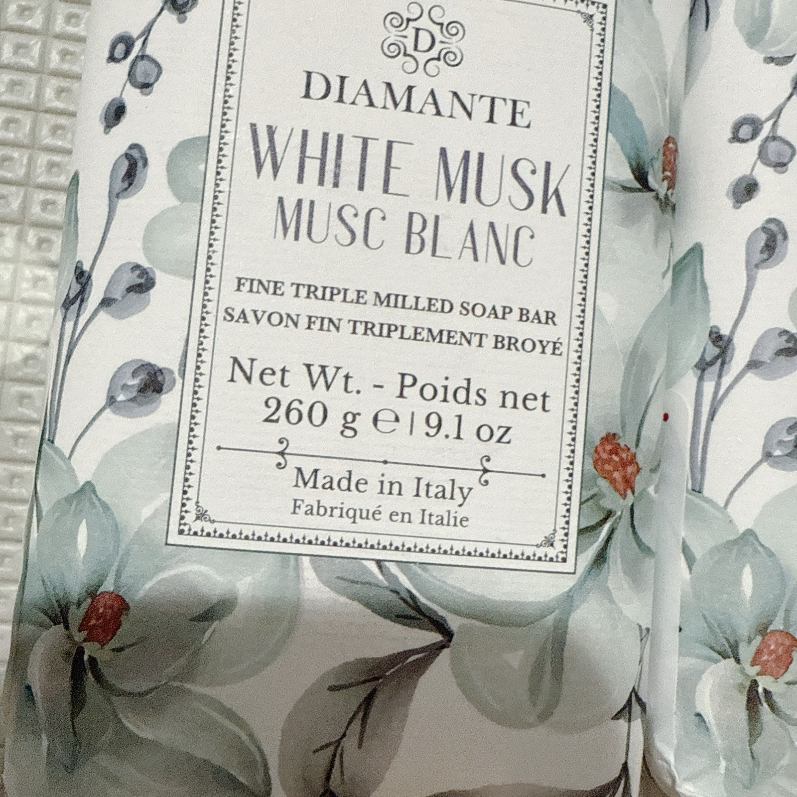 2X Zeni DIAMANTE WHITE MUSK Fine Triple Milled ITALIAN Soap Bar 9.1 Oz
