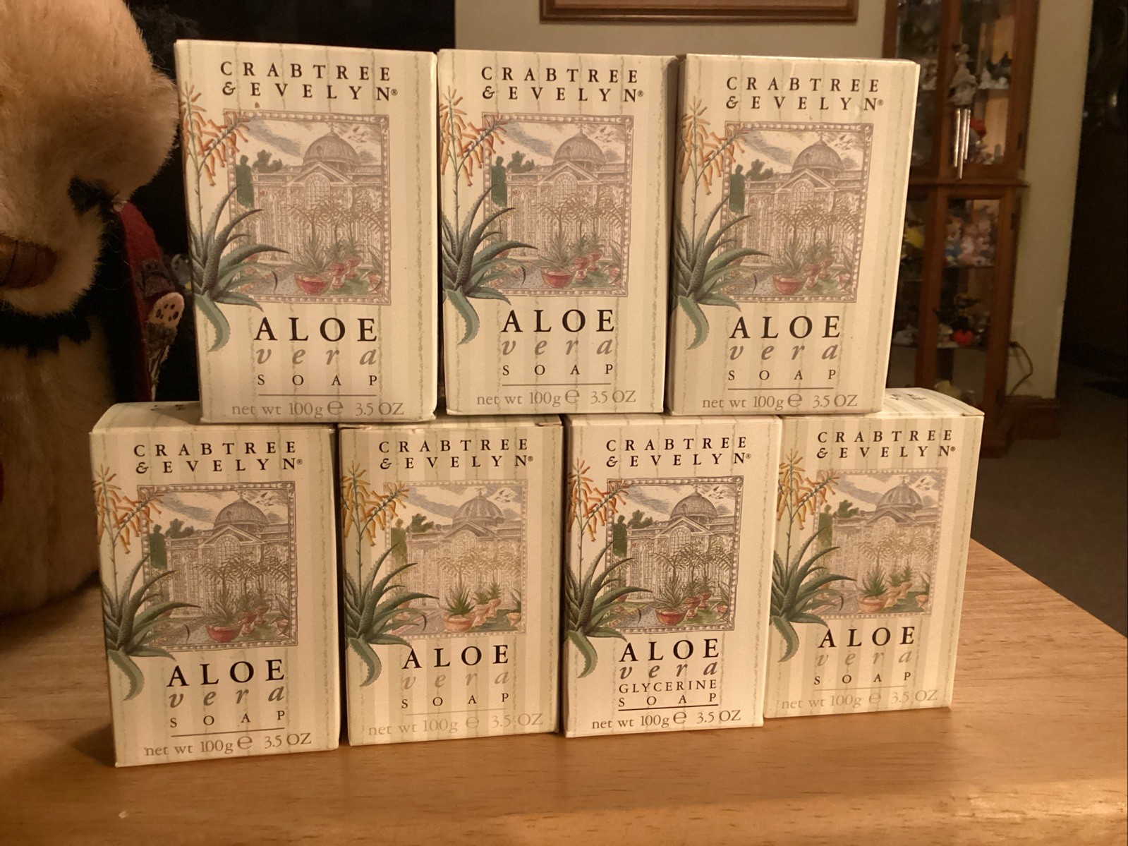 NEW lot Of 7 Crabtree & Evelyn Vintage Aloe Vera Soap 1.4 oz / 40g FREE SHIPPING