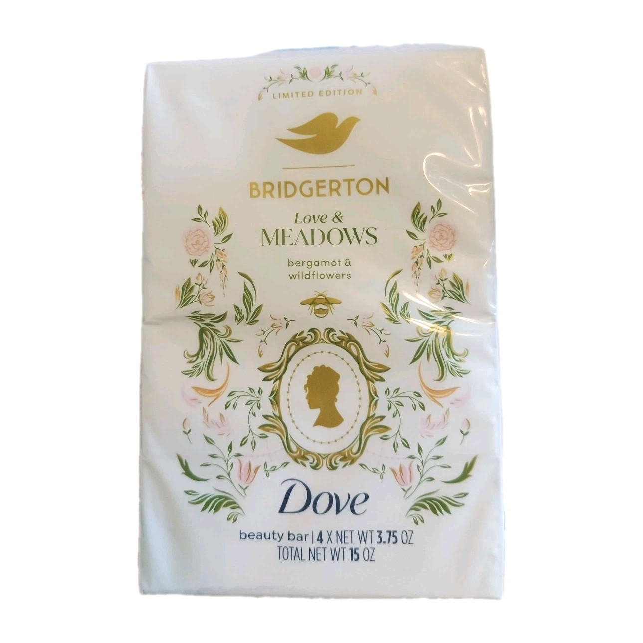 4 x Bridgerton Dove Love And Meadows Bergamot Wildflowers Beauty Bar Soaps 15oz
