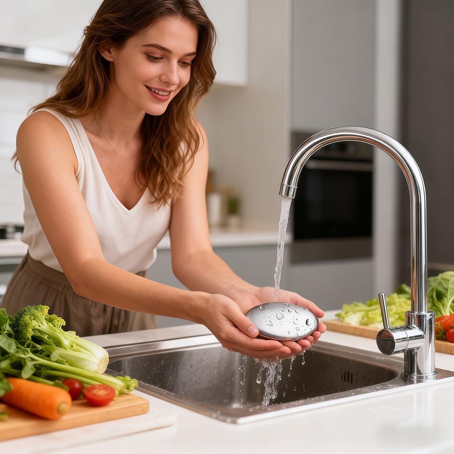 Chemical-Free Stainless Steel Soap Bar – Hand Odor Eliminator for Food Lovers