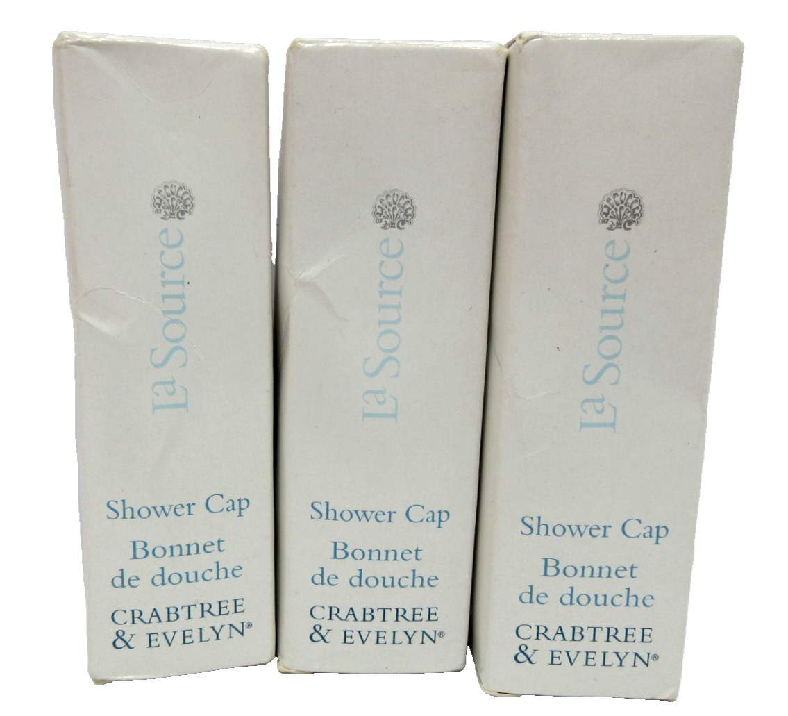 CRABTREE & EVELYN Bundle Rosewater Bath Salts, Verbena Soap & 3 Shower Caps