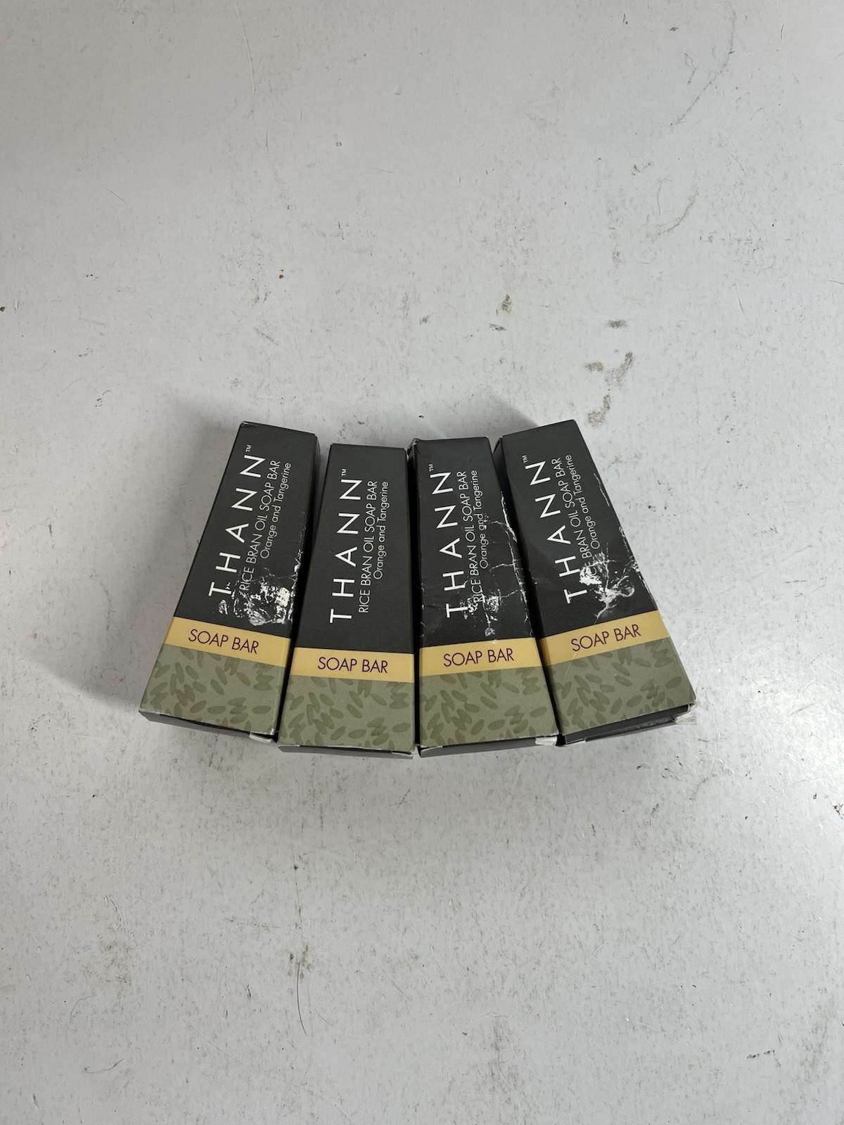 Thann Rice Bran Oil Soap Bar Orange Tangerine 1.3 oz Aromatic Wood Lot of 4