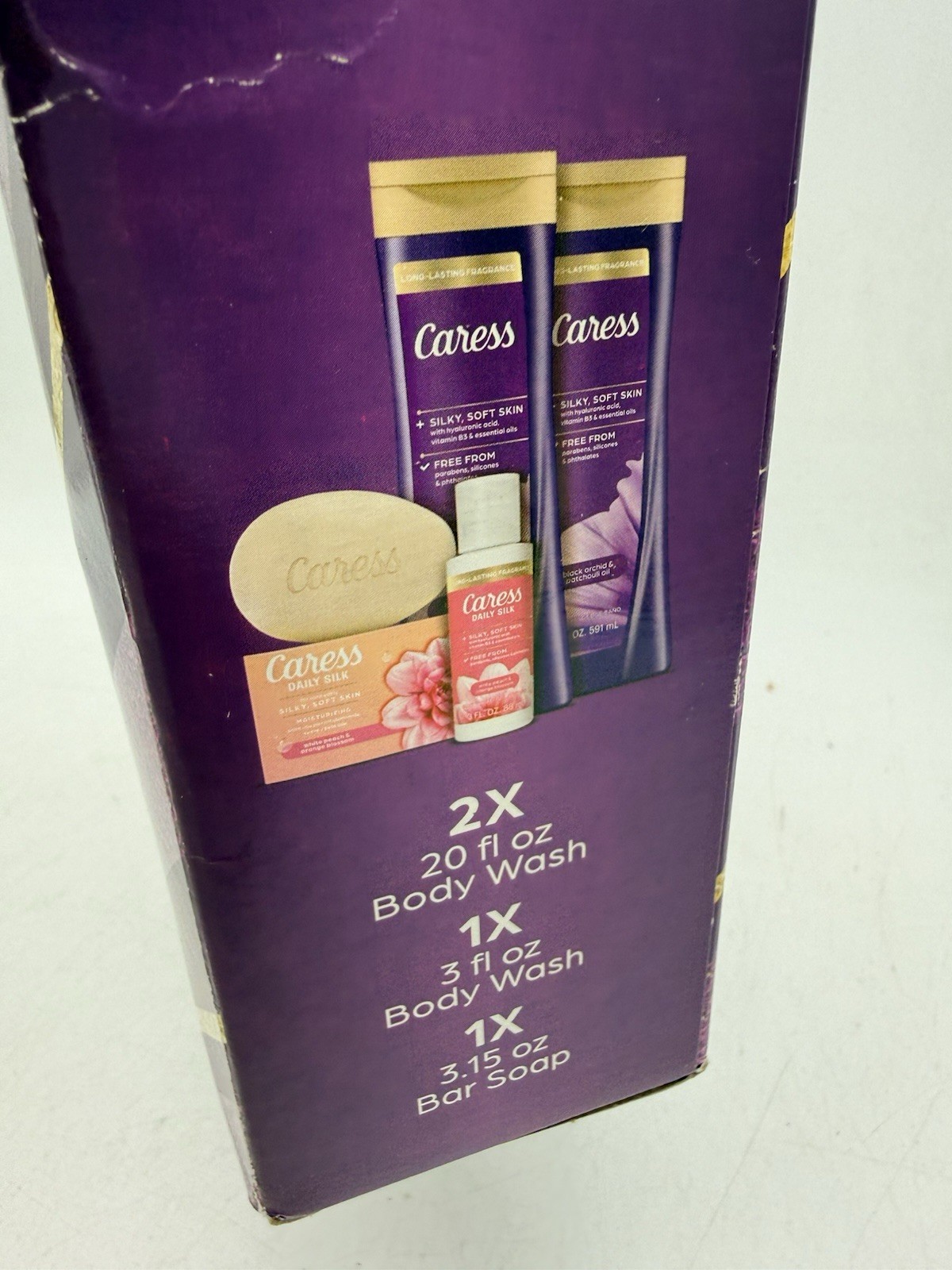 Caress Warm Embrace Bodywash and Bar Soap Skincare Gift Set 4 Piece NEW OPEN BOX