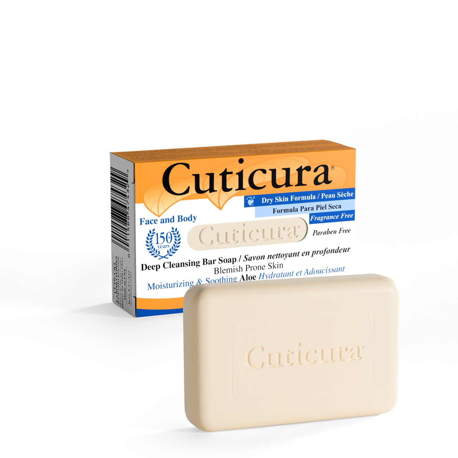 6x Cuticura Deep Cleansing Face and Body Soap, Dry Skin Formula – 3oz Bars