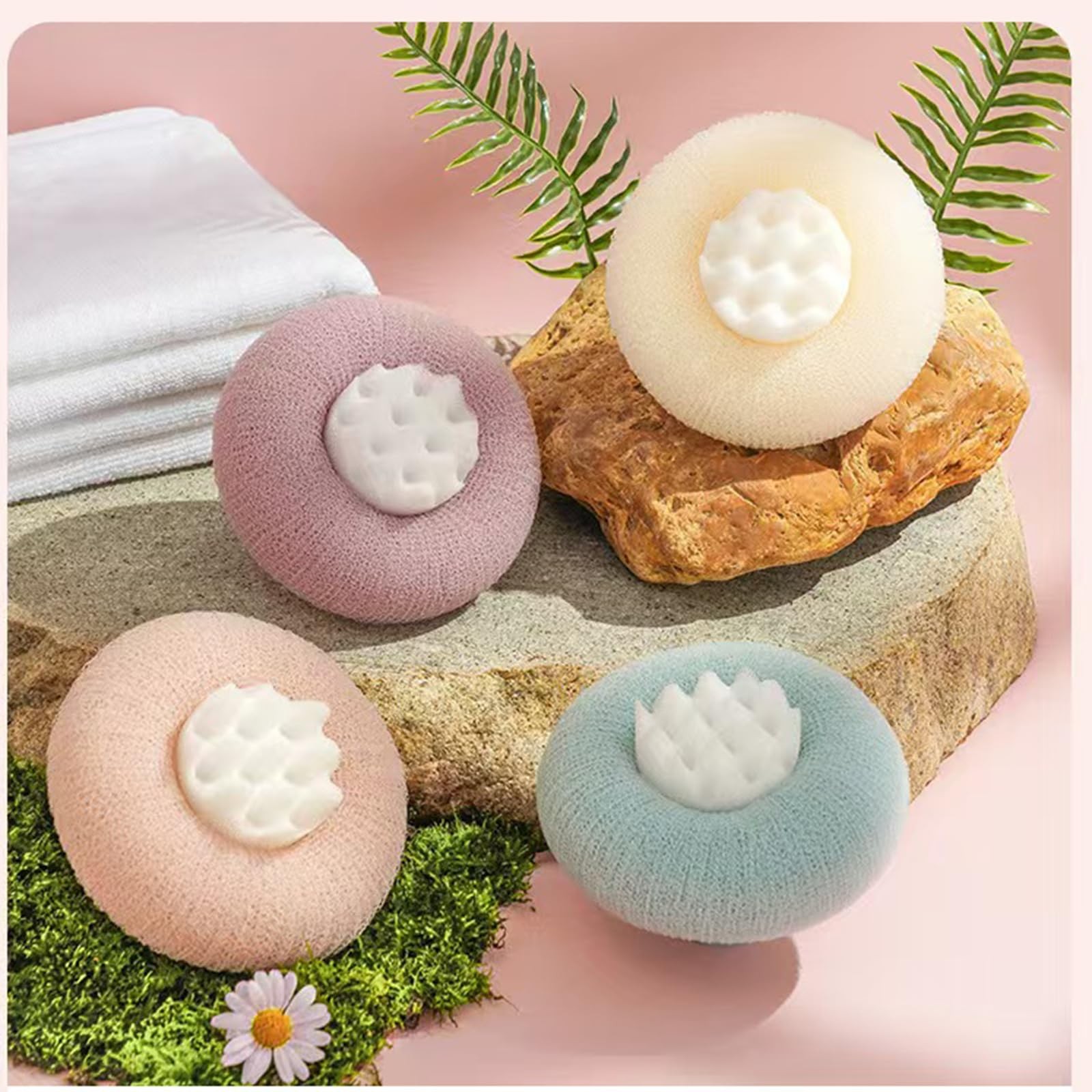 Super Soft Sunflower Suction Cup Bath Ball, 1 Count (Pack of 4), Colorful